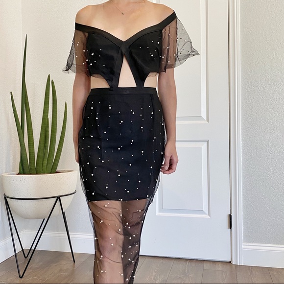 Pearl and Jewel Embellished Maxi Dress - Picture 2 of 6